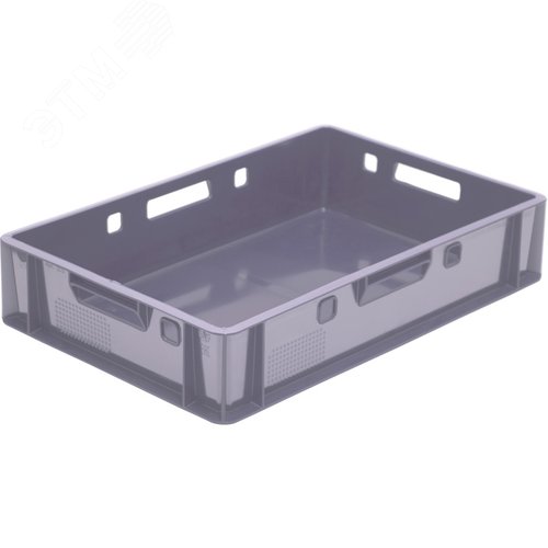 Изображение товара Ящик полимерный 600х400х120 мм, сплошной, серый (шт)
