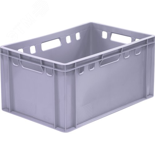 Изображение товара Ящик полимерный 600х400х300 мм, сплошной, серый (шт)