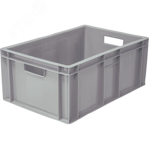 Изображение товара Ящик полимерный 600х400х250 мм, сплошной, серый (шт)
