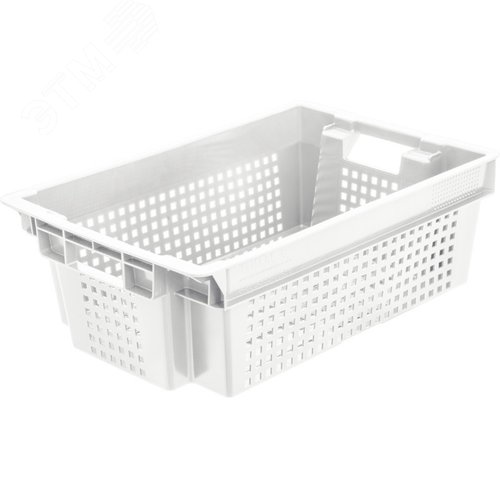 Изображение товара Ящик полимерный 600х400х200 мм, перфорированный, натуральный, морозостойкий (шт)