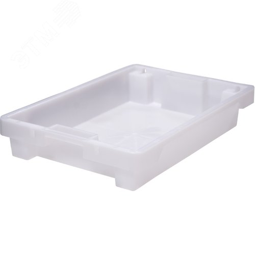 Изображение товара Ящик полимерный 600х400х100 мм, сплошной, с отверстиям, морозостойкий, натуральный (шт)