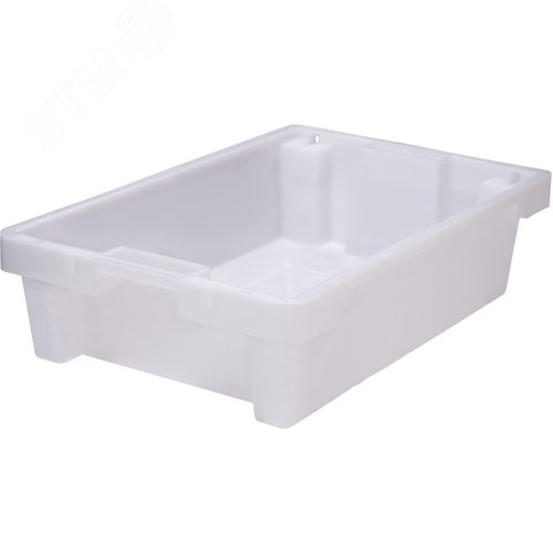 Изображение товара Ящик полимерный 600х400х150 мм, сплошной, натуральный, морозостойкий (шт)