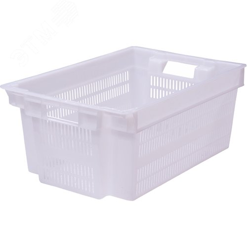 Изображение товара Ящик полимерный 600х400х250 мм, Север помнит, перфорированный натуральный, морозостойкий (шт)