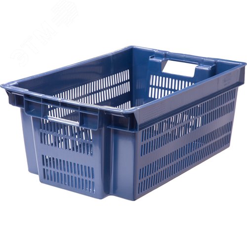 Изображение товара Ящик полимерный 600х400х250 мм, Север помнит, сплошное дно, синий (шт)