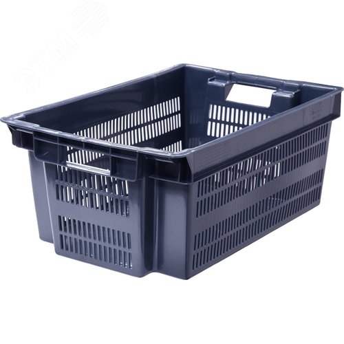 Изображение товара Ящик полимерный 600х400х250 мм, Север помнит, сплошное дно, серый (шт)