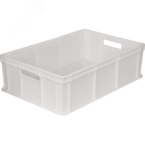 Изображение товара Ящик п/э 600х400х180 мм, сплошной, с ручками, натуральный, морозостойкий (шт)