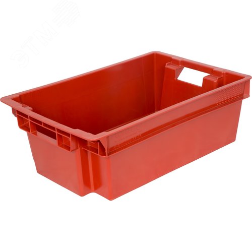 Изображение товара Ящик полимерный 600х400х200 мм, сплошной, красный (шт)