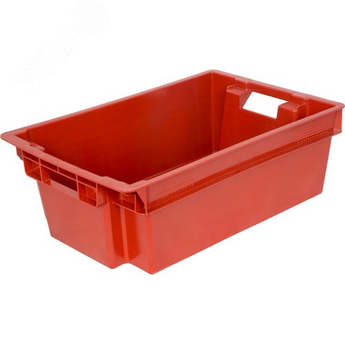 Изображение товара Ящик полимерный 600х400х200 мм, сплошной, красный (шт)