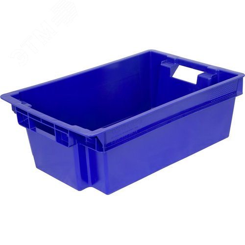 Изображение товара Ящик полимерный 600х400х200 мм, сплошной, синий (шт)