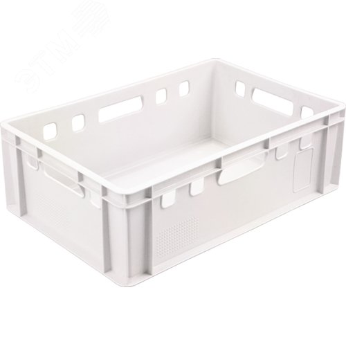 Изображение товара Ящик полимерный 600х400х200 мм, Е2, сплошной, натуральный, морозостойкий (шт)