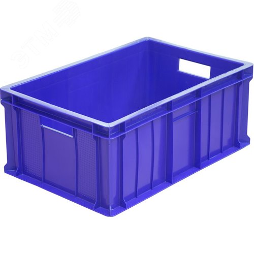 Изображение товара Ящик п/э 600х400х250 мм, сплошной, синий (шт)