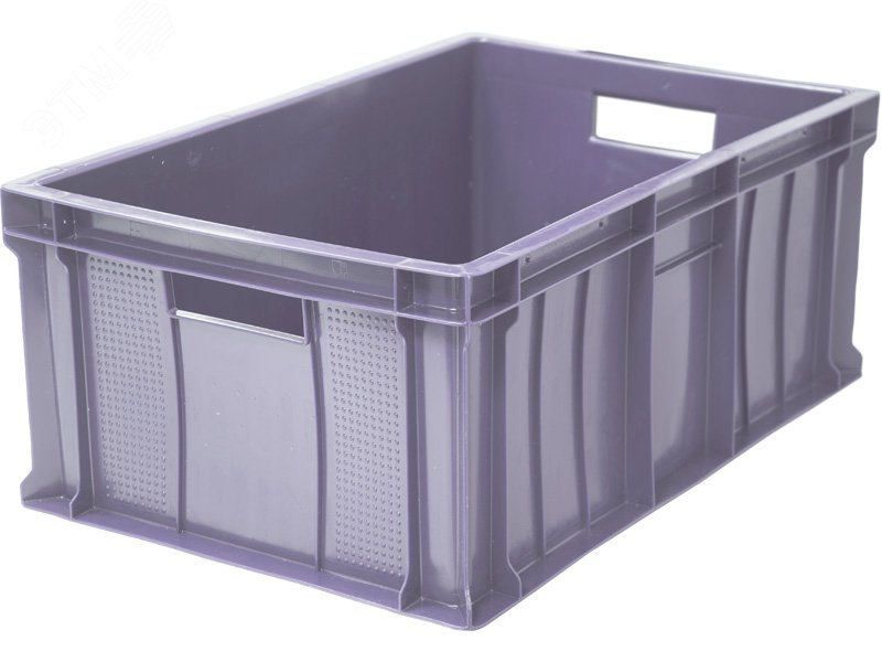 Изображение товара Полимерный ящик 600х400х250 мм Сплошной серый для хранения и транспортировки