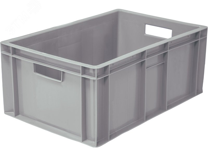 Изображение товара Полимерный ящик 600х400х250 мм серый для пищевых продуктов и логистики