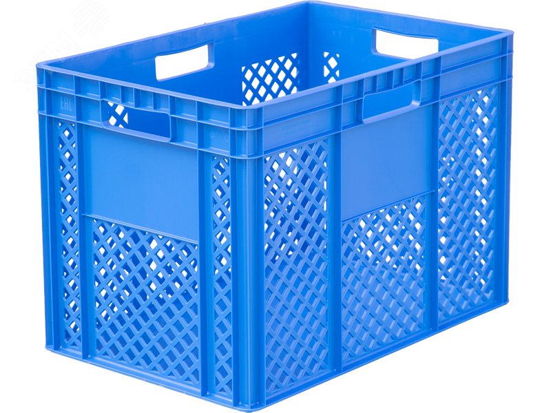 Изображение товара Полимерный морозостойкий ящик 600х400х420 с перфорацией для хранения и перевозки