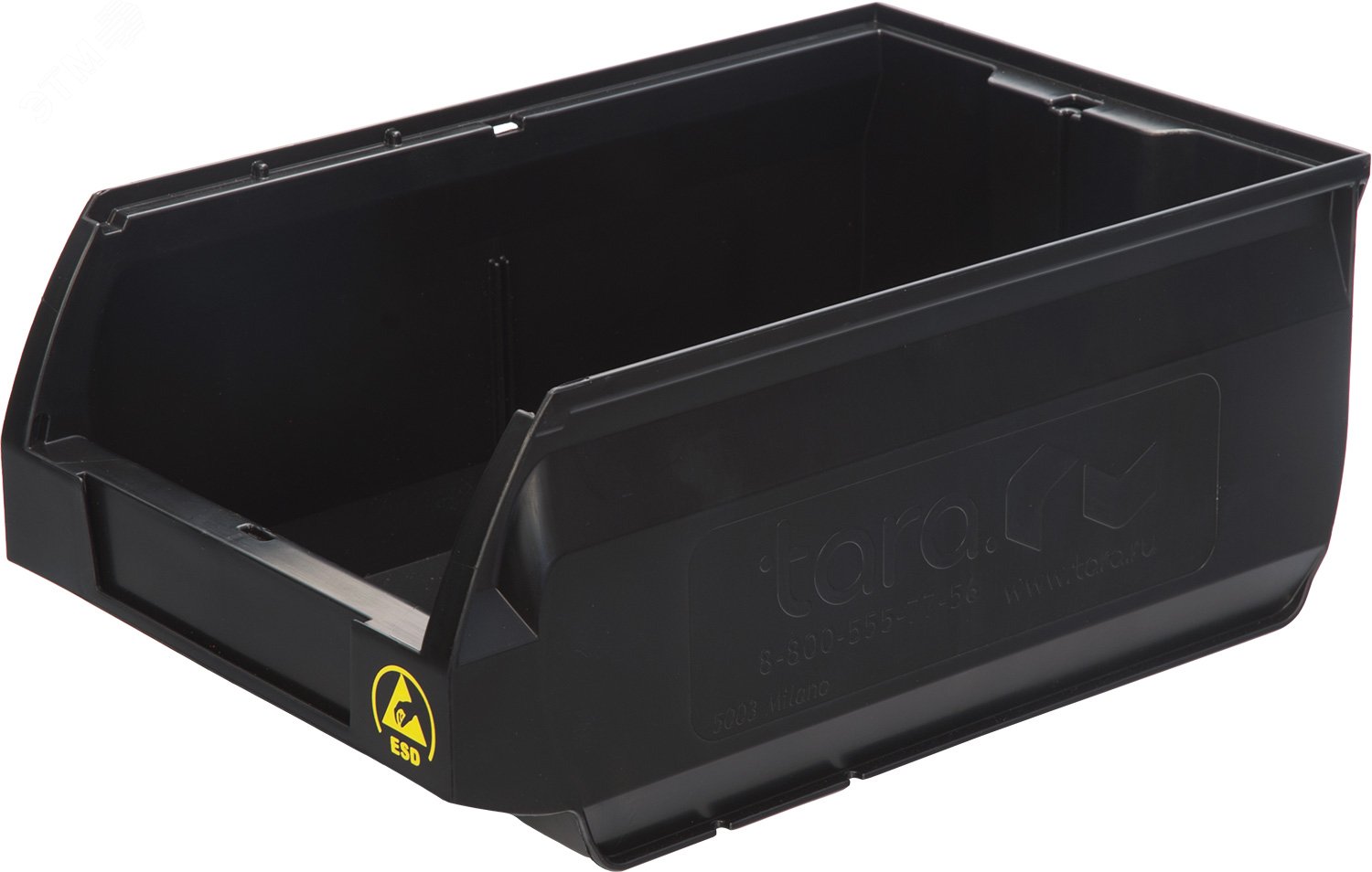 Изображение товара Ящик Milano 350х230х150 PP антистатичный черный для хранения и транспортировки