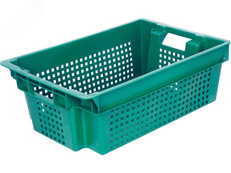 Изображение товара Полимерный ящик 600х400х200 мм с вентиляцией и сплошным дном для хранения