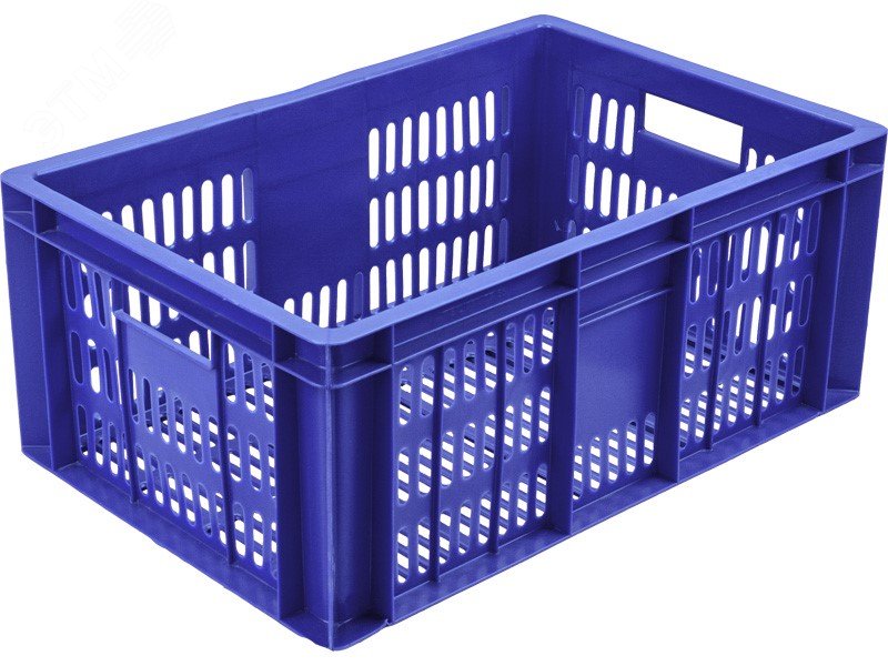 Изображение товара Ящик полимерный 600х400х250 мм перфорированный синий