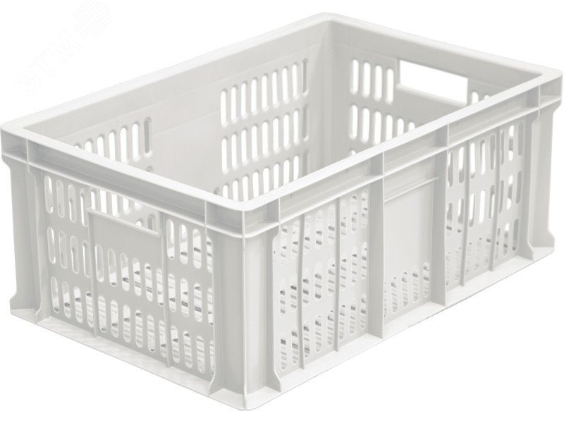 Изображение товара Полимерный перфорированный ящик 600х400х250 мм для хранения и транспортировки