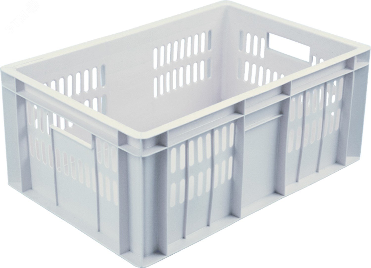 Изображение товара Ящик п/э 600х400х250 мм морозостойкий перфорированный для хранения и транспортировки