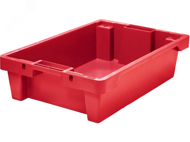 Изображение товара Полимерный ящик 600х400х150 мм красный прочный для хранения и перевозки