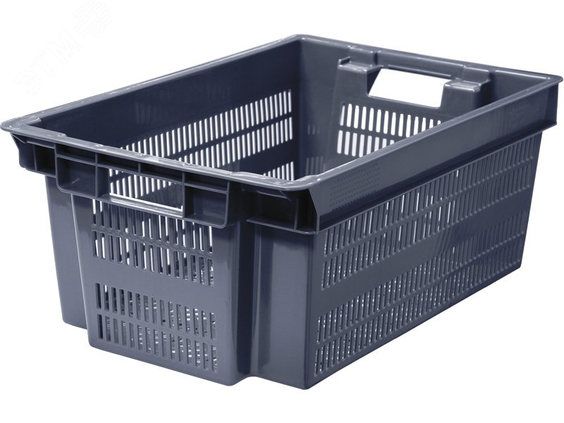 Изображение товара Полимерный ящик 600х400х250 мм Серый для хранения и транспортировки