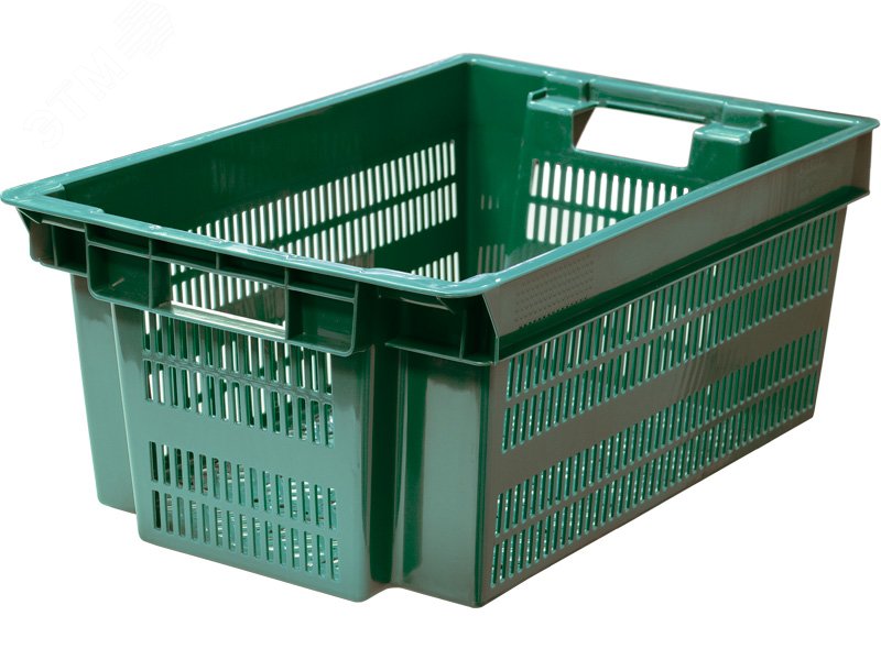 Изображение товара Ящик полимерный Север помнит 600х400х250 мм зеленый перфорированный