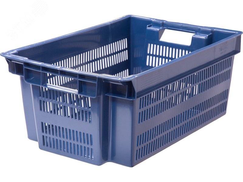 Изображение товара Ящик полимерный 600х400х250 мм, сплошное дно, синий, Север помнит