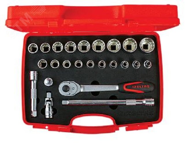 Изображение товара Набор торцевых головок 1/2'' двенадцатигранных, 24 предмета (шт)