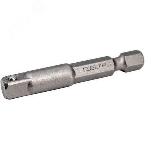 Изображение товара Адаптер (переходник) для торцевых головок с приводным квадратом 1/4'', длина 50 мм, хвостовик E6,3 мм (шт)