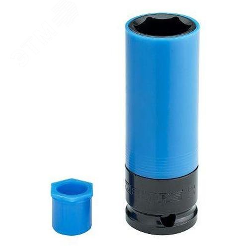 Изображение товара Головка торцевая ударная тонкостенная 19 мм, приводной квадрат 1/2'', с пластиковой втулкой - для легкосплавных дисков (шт)