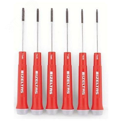 Изображение товара Набор TORX-отверток IZELTAS 4530001006 для клемм, 6 шт