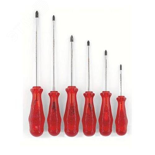 Изображение товара Набор отверток, крестообразный (PH) шлиц, рукоятка из ацетата целлюлозы, 6 предметов KRAFT (шт)