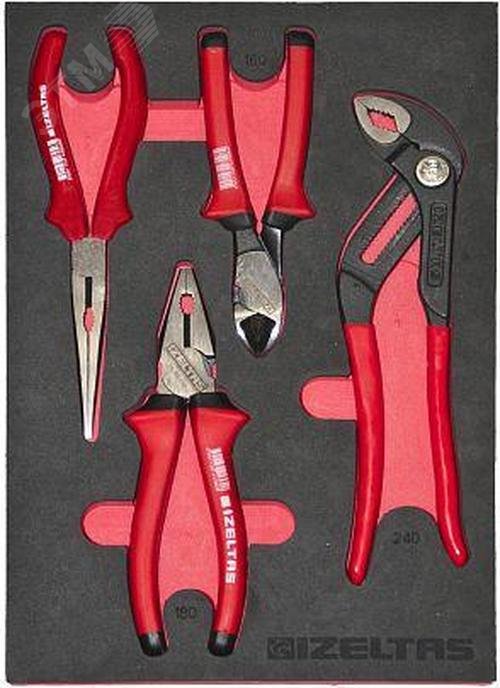 Изображение товара Набор шарнирно губцевого инструмента 4 предмета, габариты 230x335 (шт)