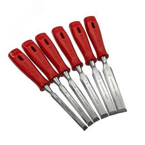 Изображение товара Набор стамесок плоских 6 предметов, с полипропиленовой рукояткой (шт)