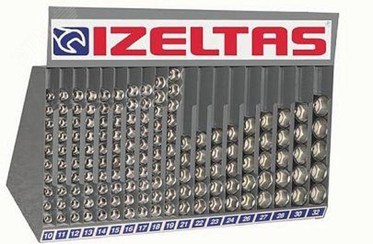 Изображение товара Набор торцевых головок 1/2'' 6-гранный 10-32 мм с металлическим стендом (шт)