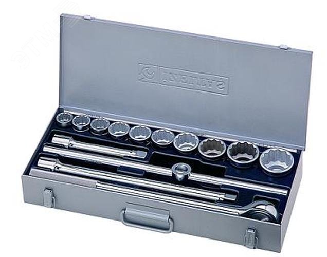 Изображение товара Набор торцевых головок, дюймовых 3/4'' 12-гранных, 14 предмет (шт)