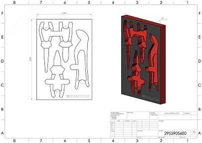 Изображение товара Ложемент пустой EVA, красно-черный, для набора шарнирно губцевого инструмента 4 предмета, габариты 230x335 (шт) Изображение товара Ложемент пустой EVA, красно-черный, для набора шарнирно губцевого инструмента 4 предмета, габариты 230x335 (шт)