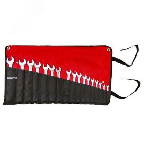 Изображение товара Набор ключей комбинированных прямых 17 предметов в чехле (шт)