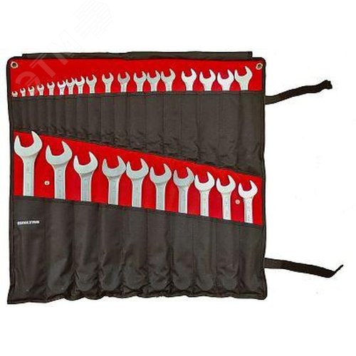 Изображение товара Набор ключей комбинированных прямых 28 предметов в чехле (шт)