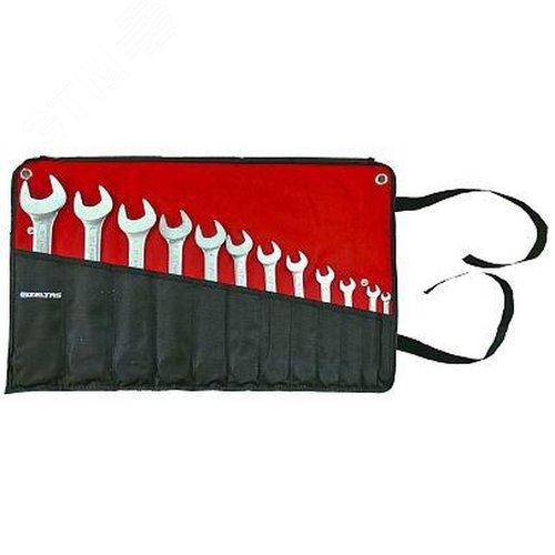 Изображение товара Набор ключей рожковых двусторонних 6-32 мм 12 предметов в сумке (шт)