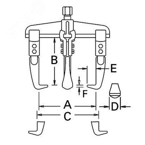 Изображение товара Съемник стандартный с 3-мя захватами 37х20, 370 мм (шт)