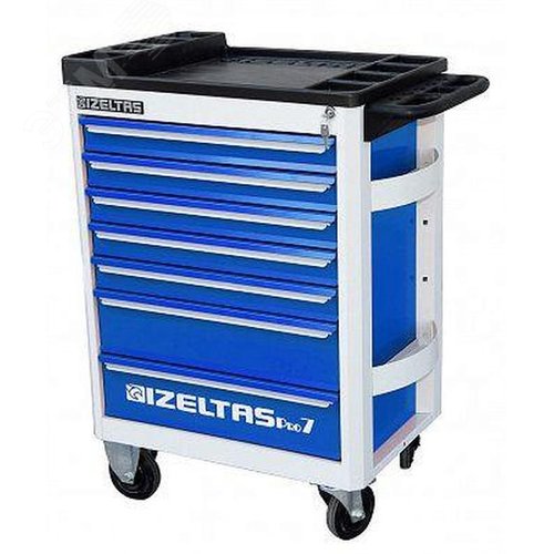 Изображение товара Тележка инструментальная серии PRO без инструментов, 7 выдвижных ящиков, цвет сине-черный (шт)