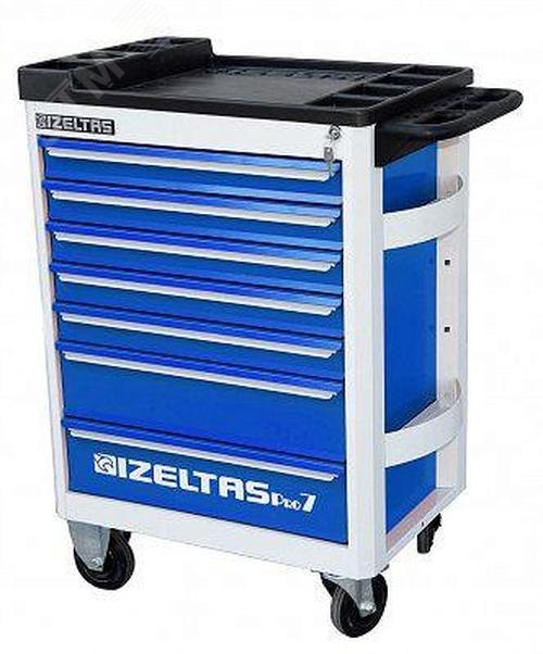 Изображение товара Тележка инструментальная серии PRO без инструментов, 7 выдвижных ящиков, цвет сине-черный (шт)