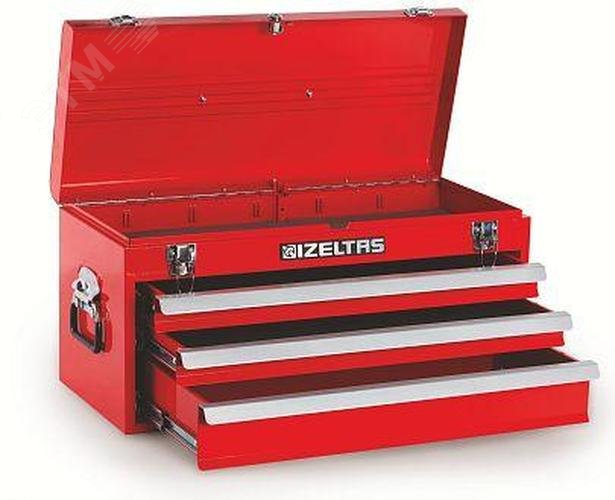Изображение товара Ящик инструментальный металлический, 3-й выдвижной ящик, пустой, красный (шт)