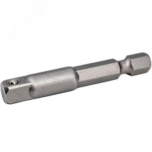 Изображение товара Адаптер (переходник) для торцевых головок с приводным квадратом 1/4'', длина 50 мм, хвостовик E6,3 мм (шт)