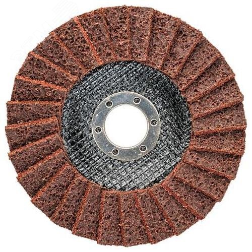 Изображение товара Круг лепестковый торцевой флисовый изогнутый КЛТ2 D125X22,2 мм, нормальный корунд (NC), зерно среднее (180-320) (шт)