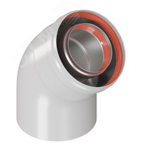 Изображение товара Отвод промежуточный 45 гр d 60/100 коаксиальный (шт)