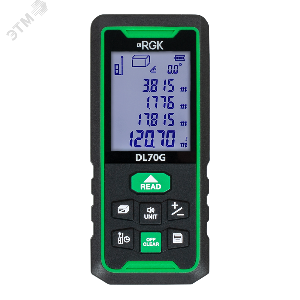 Изображение товара Лазерный дальномер RGK DL70G с зеленым лучом и высокой точностью