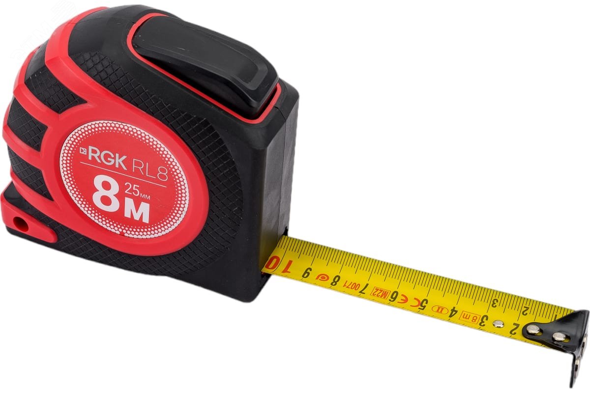 Изображение товара Рулетка измерительная RGK RL8 8 метров компактная сталь нейлон магнит автостоп