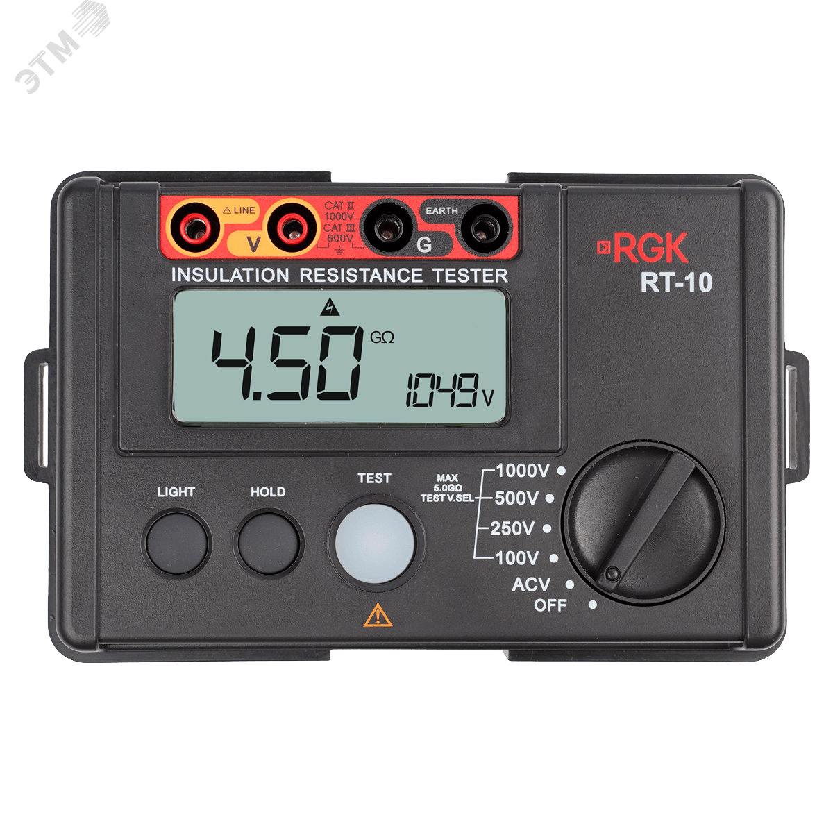 Изображение товара Цифровой мегаомметр RGK RT-10 для измерения изоляции сопротивления